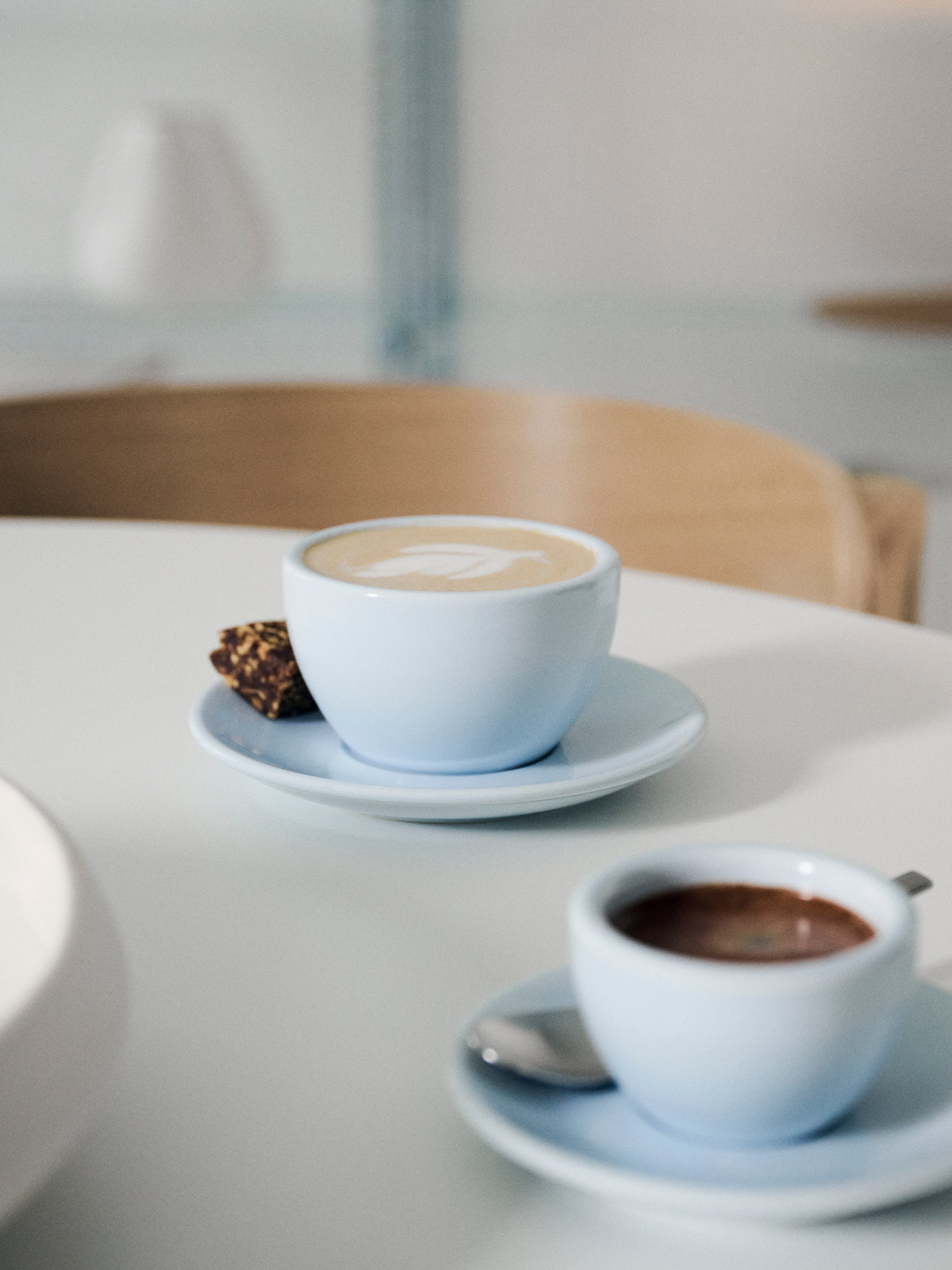 Cappuccino, baby blue, set of 2