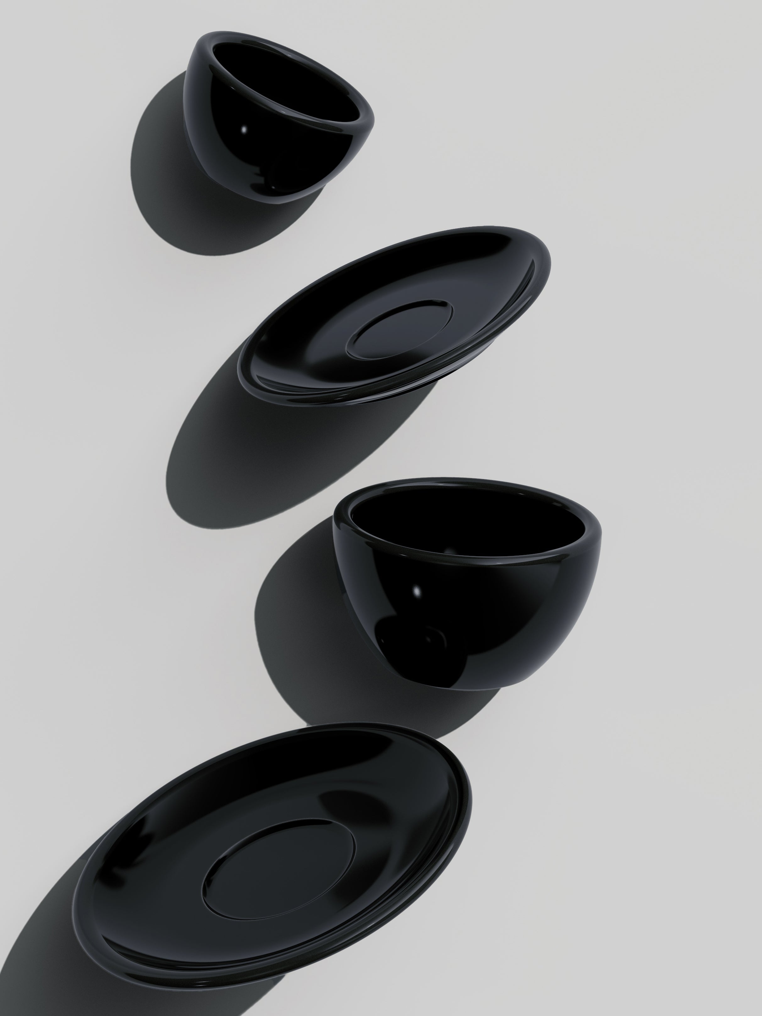 Coffee Bundle, Cappuccino + Espresso, black, 2x set of 2