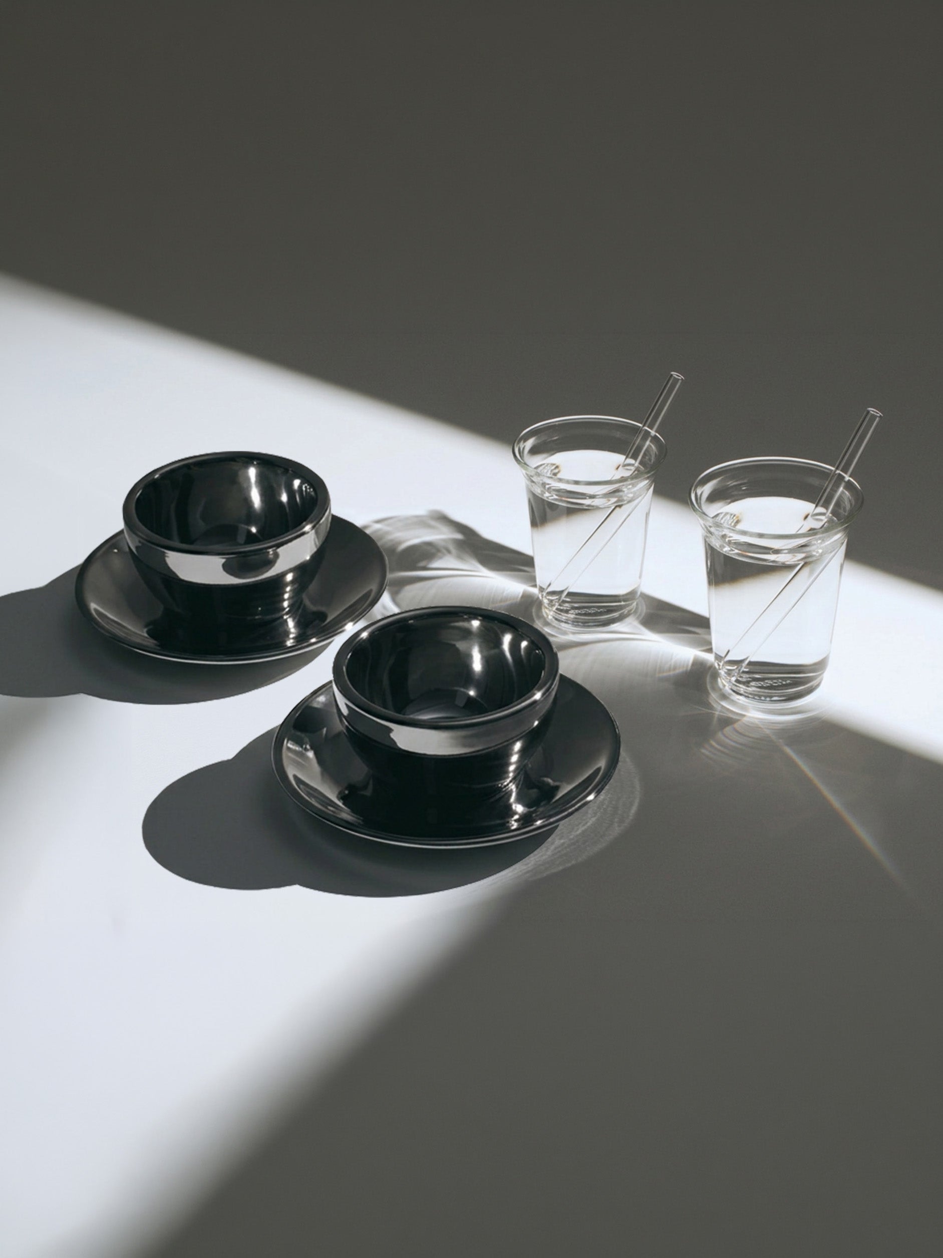 Mini Cold Cups, set of 2 + Cappuccino, chrome, set of 2