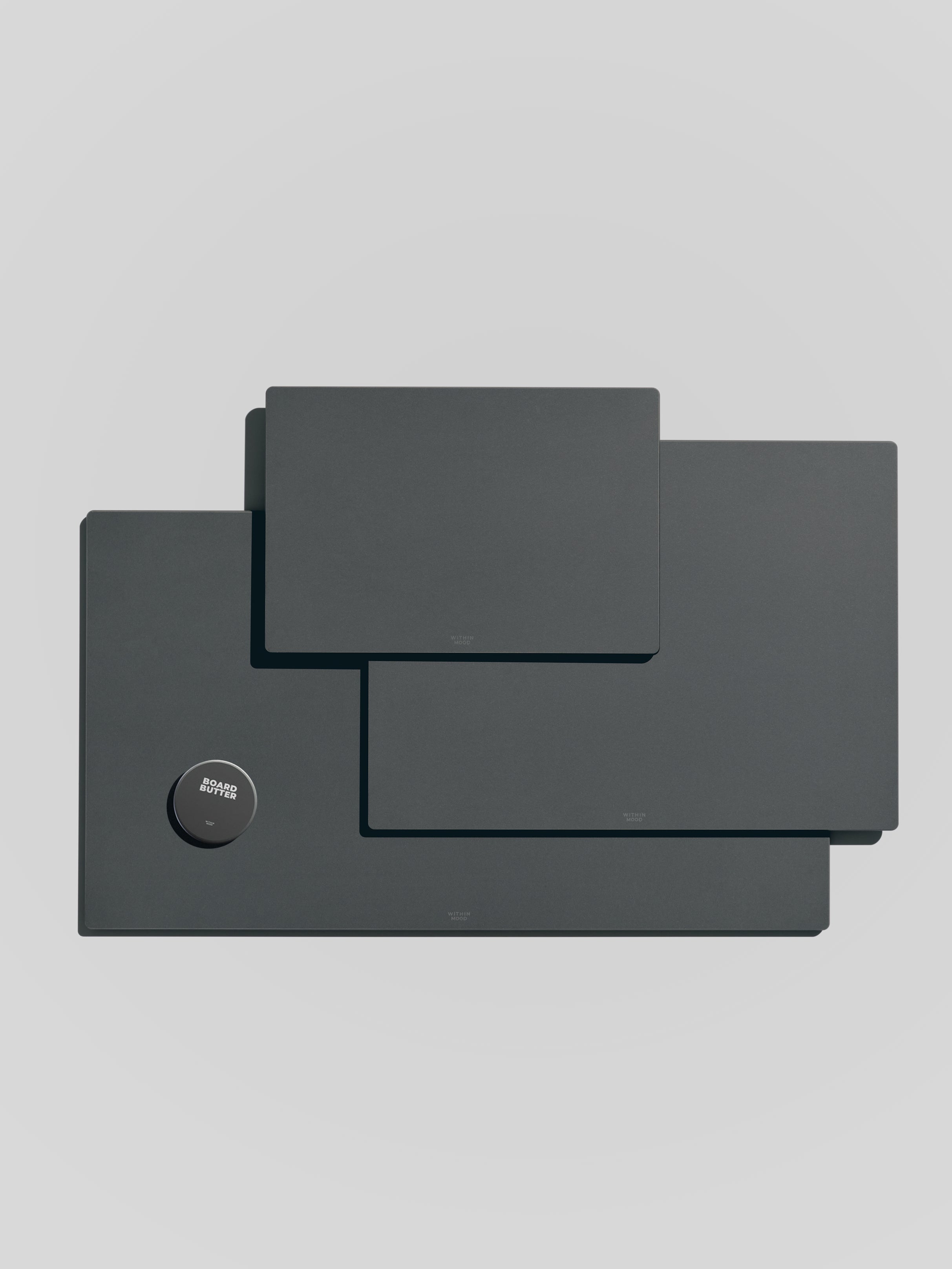 Cutting Board Set, all 3 Sizes, grey + Board Butter