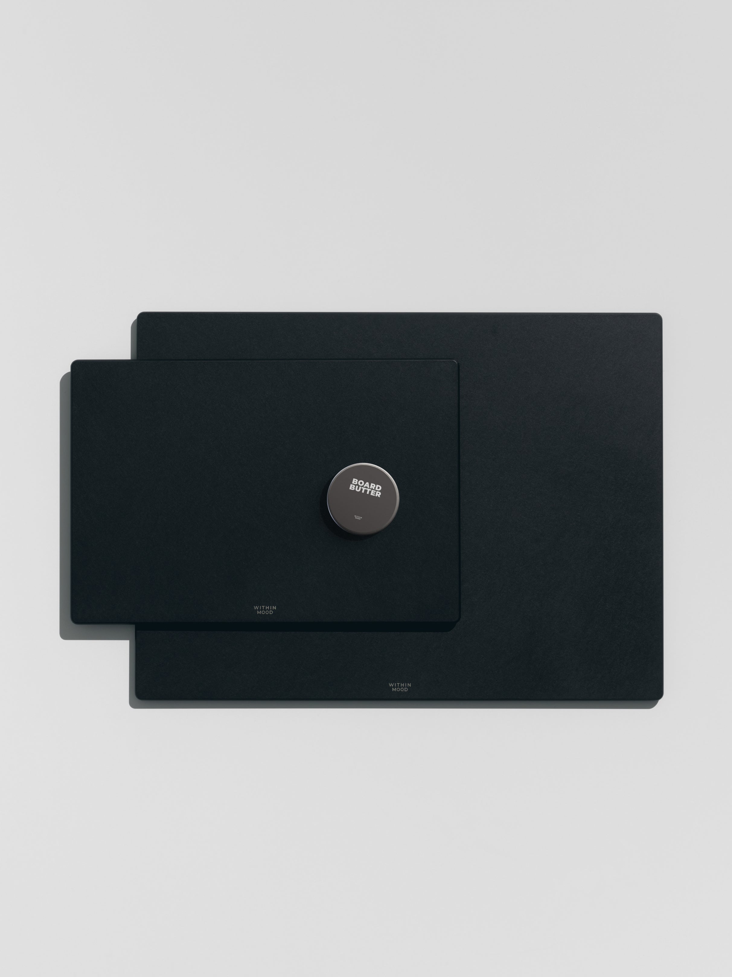 Cutting Board Set, small & large, black + Board Butter