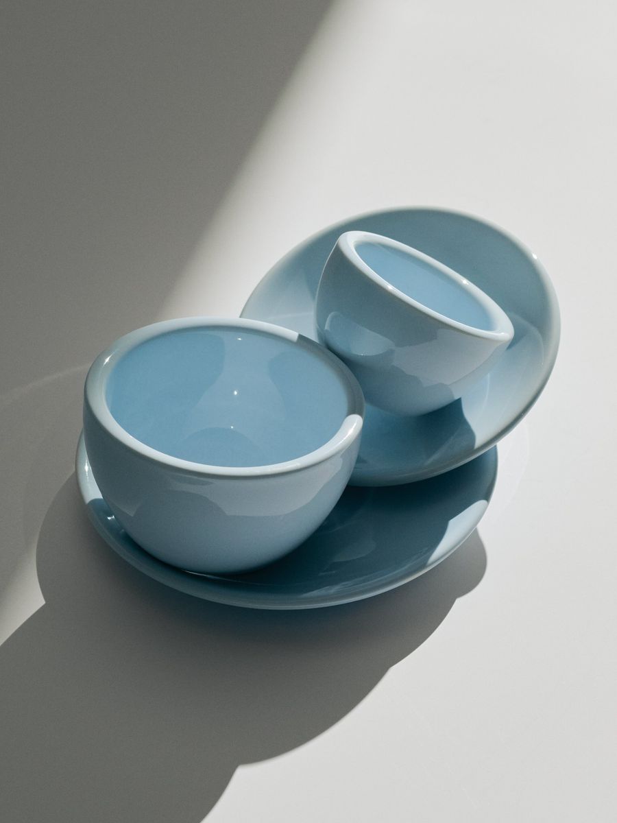 Coffee Bundle, Cappuccino + Espresso, baby blue, 2x set of 2