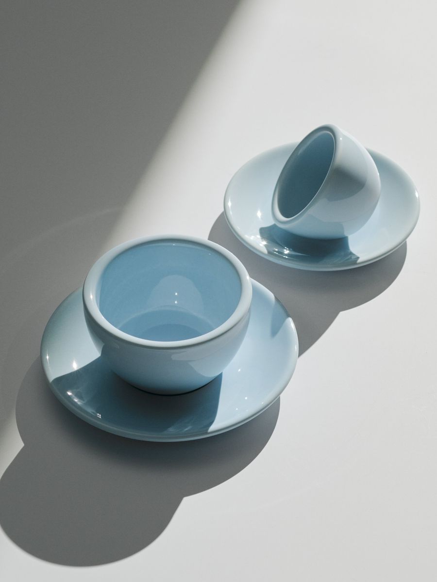 Coffee Bundle, Cappuccino + Espresso, baby blue, 2x set of 2