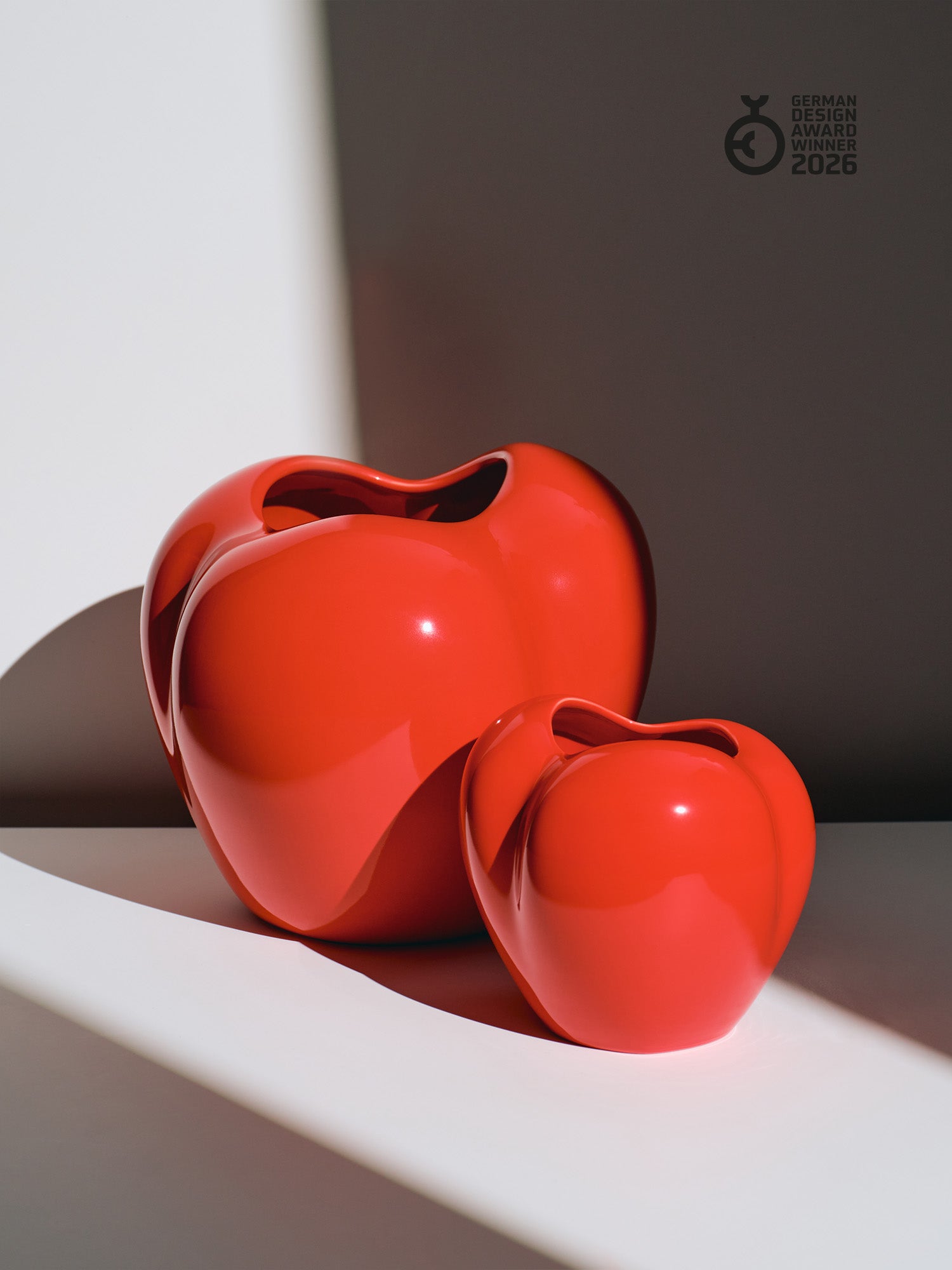 Poppy Vase Bundle, large + mini, hot chili