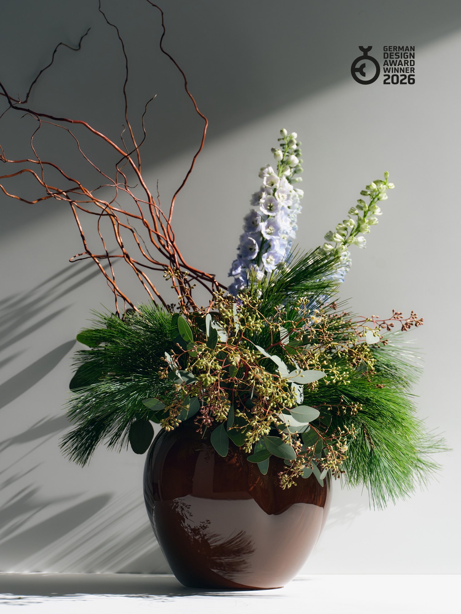 Poppy Vase, chocolate brown