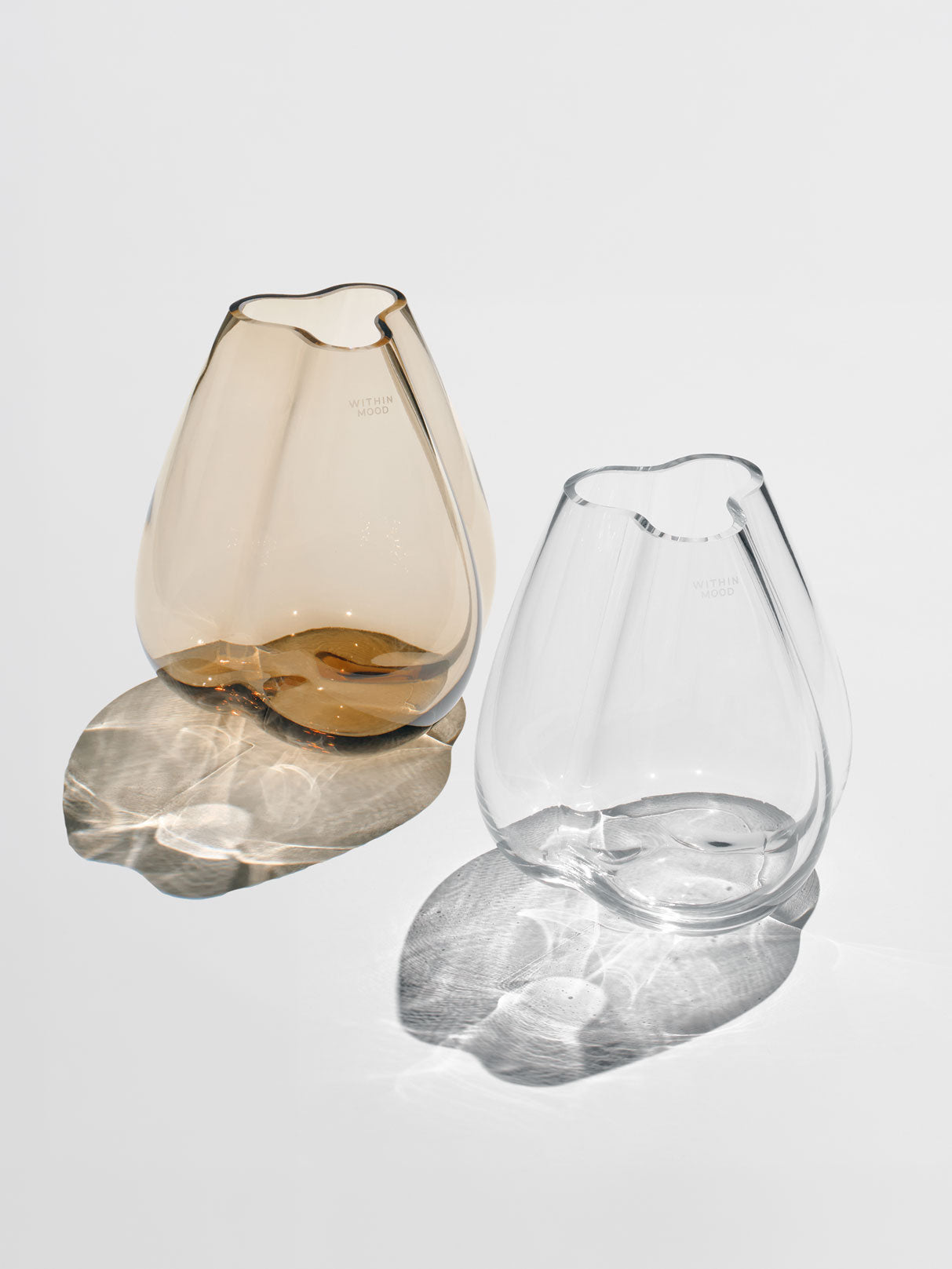 Mini Tulip Vase Bundle, clear + brown