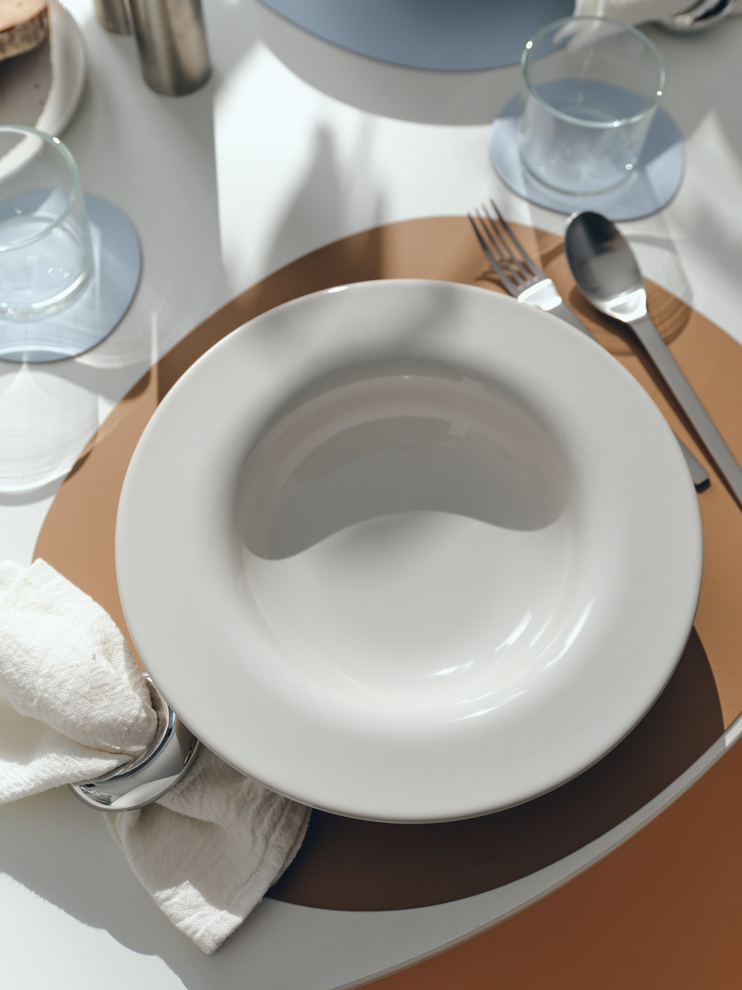 Placemats, brown/ creamwhite, set of 2