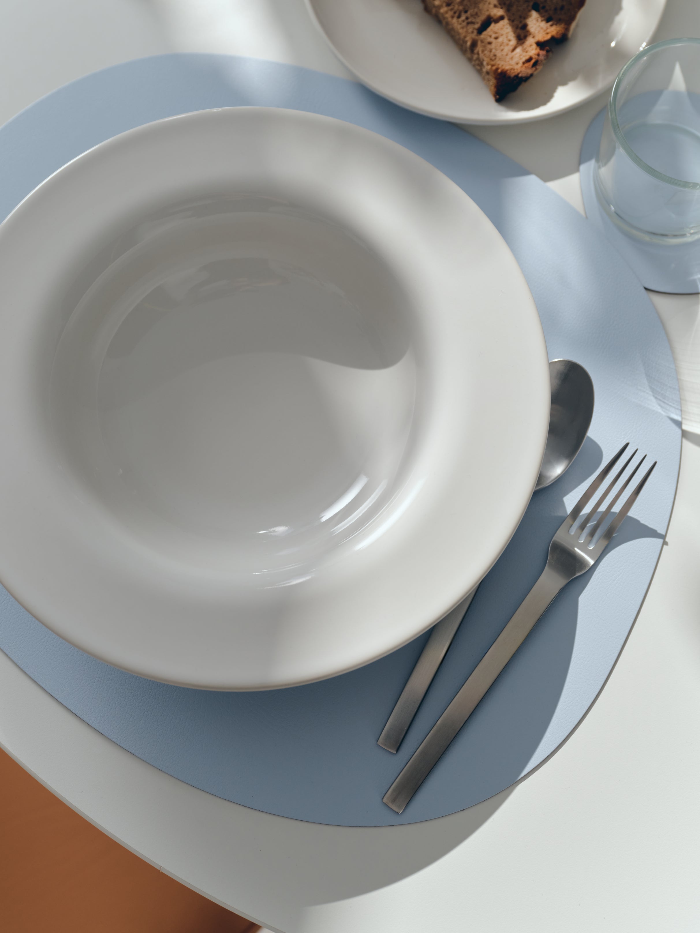 Placemats, light grey/ baby blue, set of 2