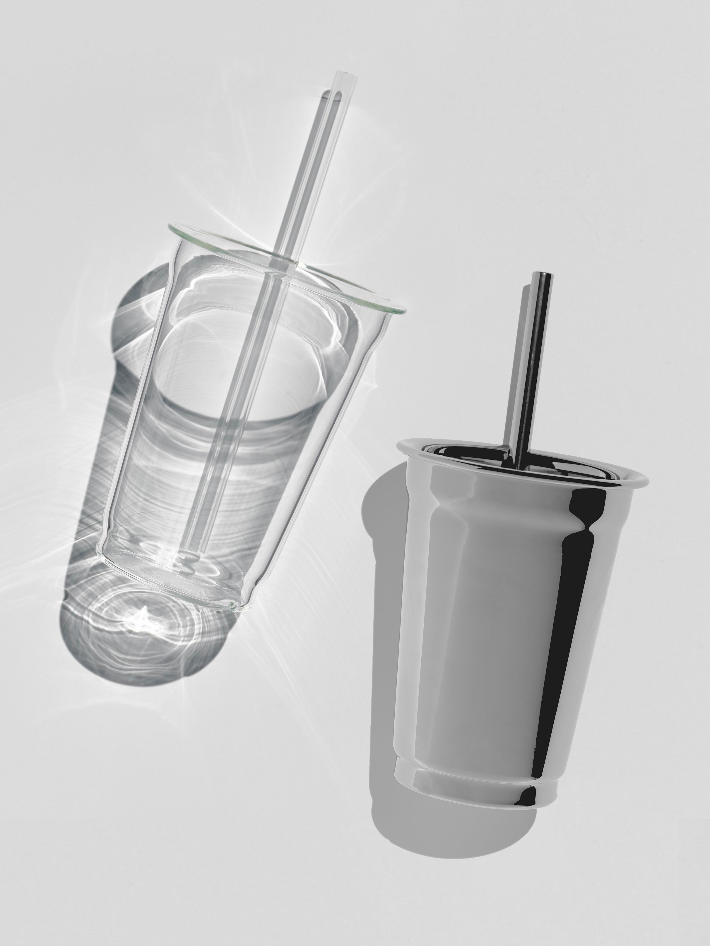 Cold Cup Bundle, clear + chrome, 2x set of 2