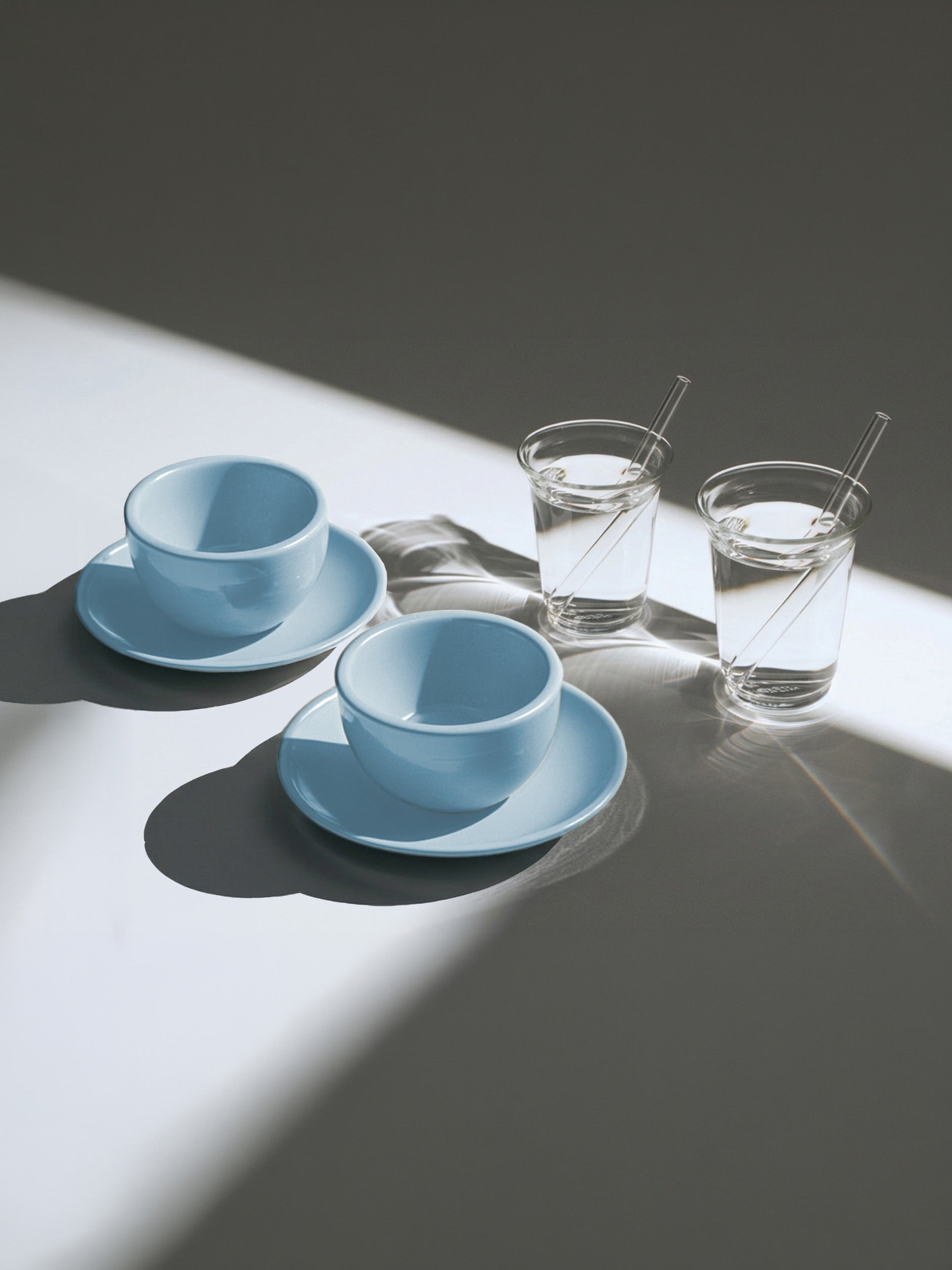 Mini Cold Cups, set of 2 + Cappuccino, baby blue, set of 2