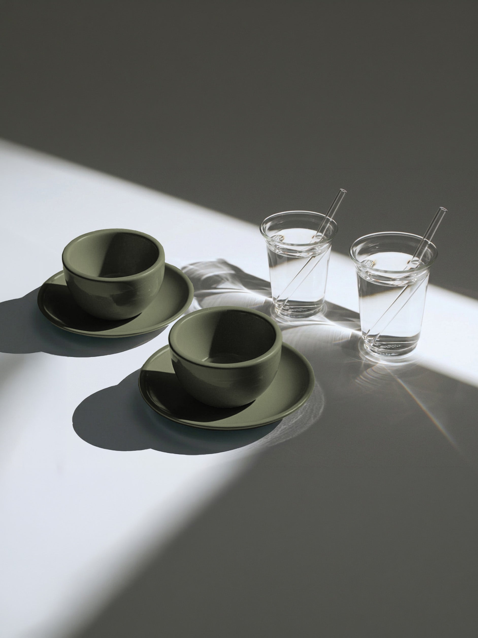 Mini Cold Cups, set of 2 + Cappuccino, forestis green, set of 2