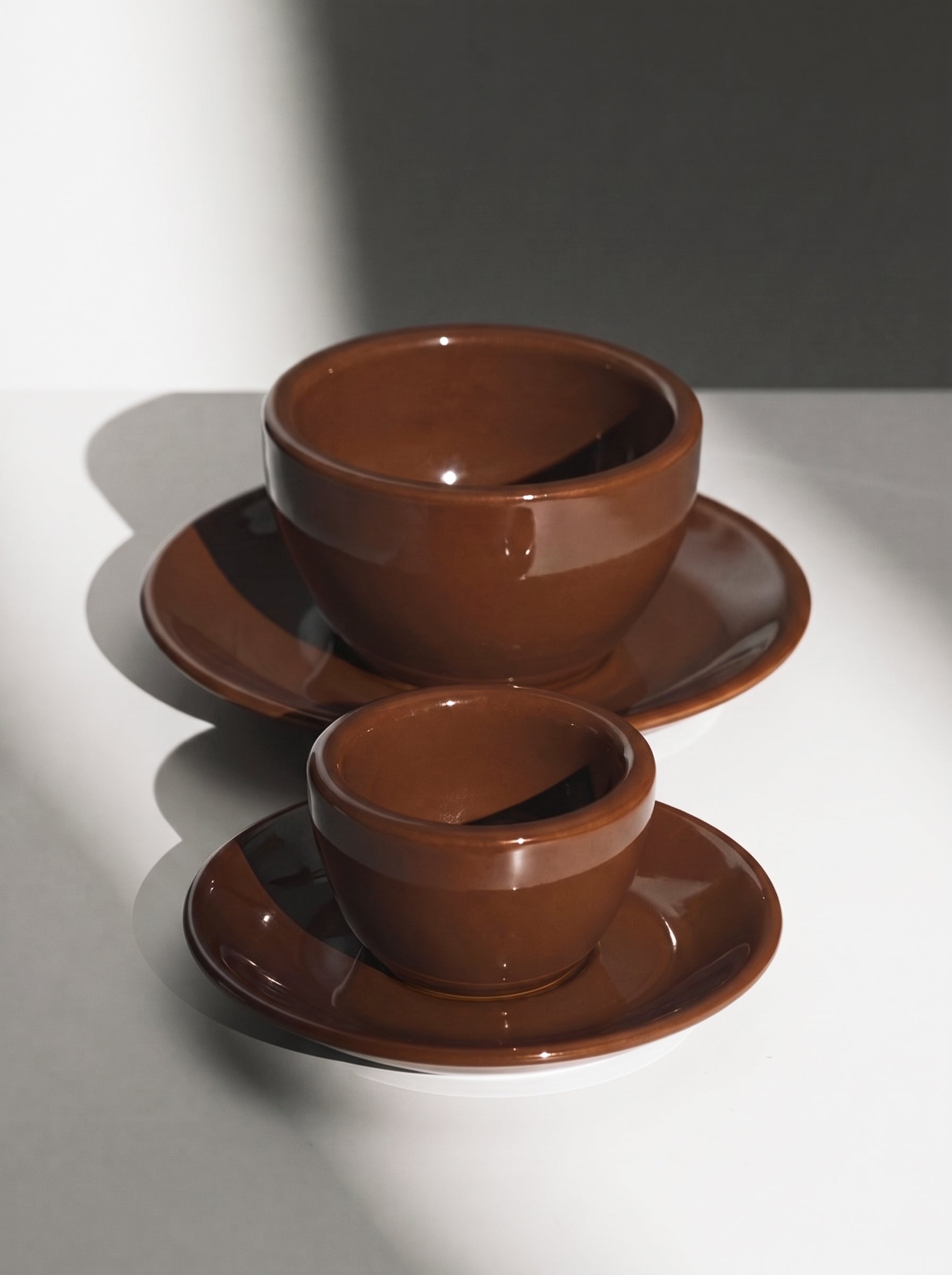 Cappuccino + Espresso, pecan, 2x set of 2