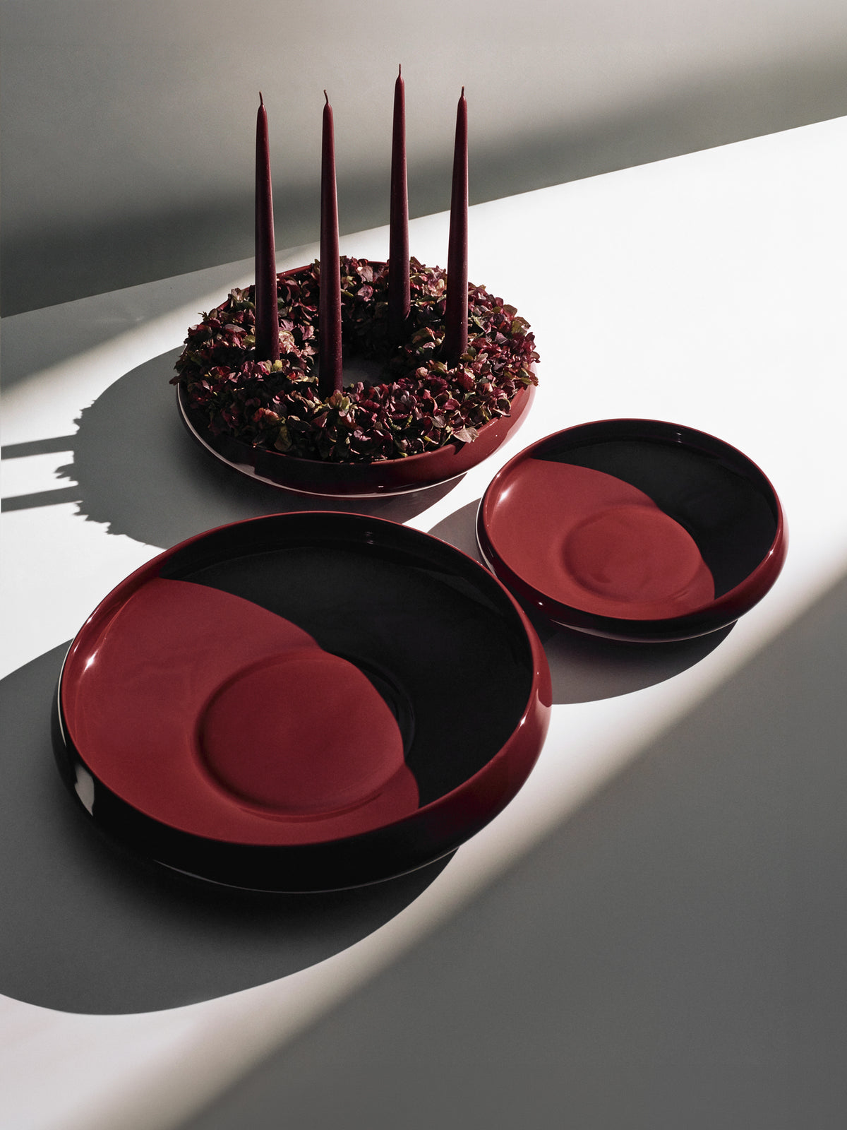 Centerpiece large, burgundy