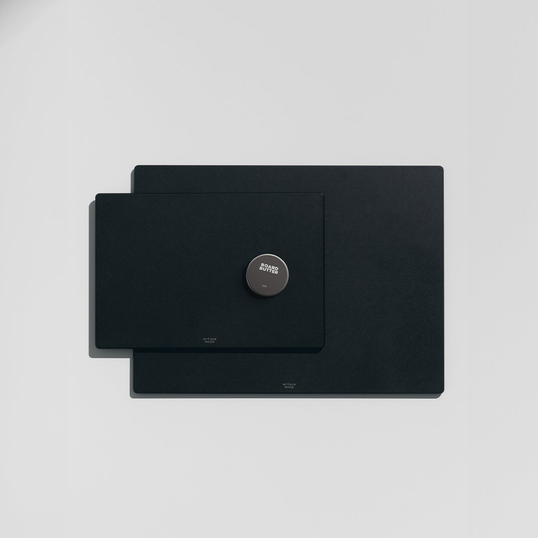 Cutting Board Set, small & large, black + Board Butter