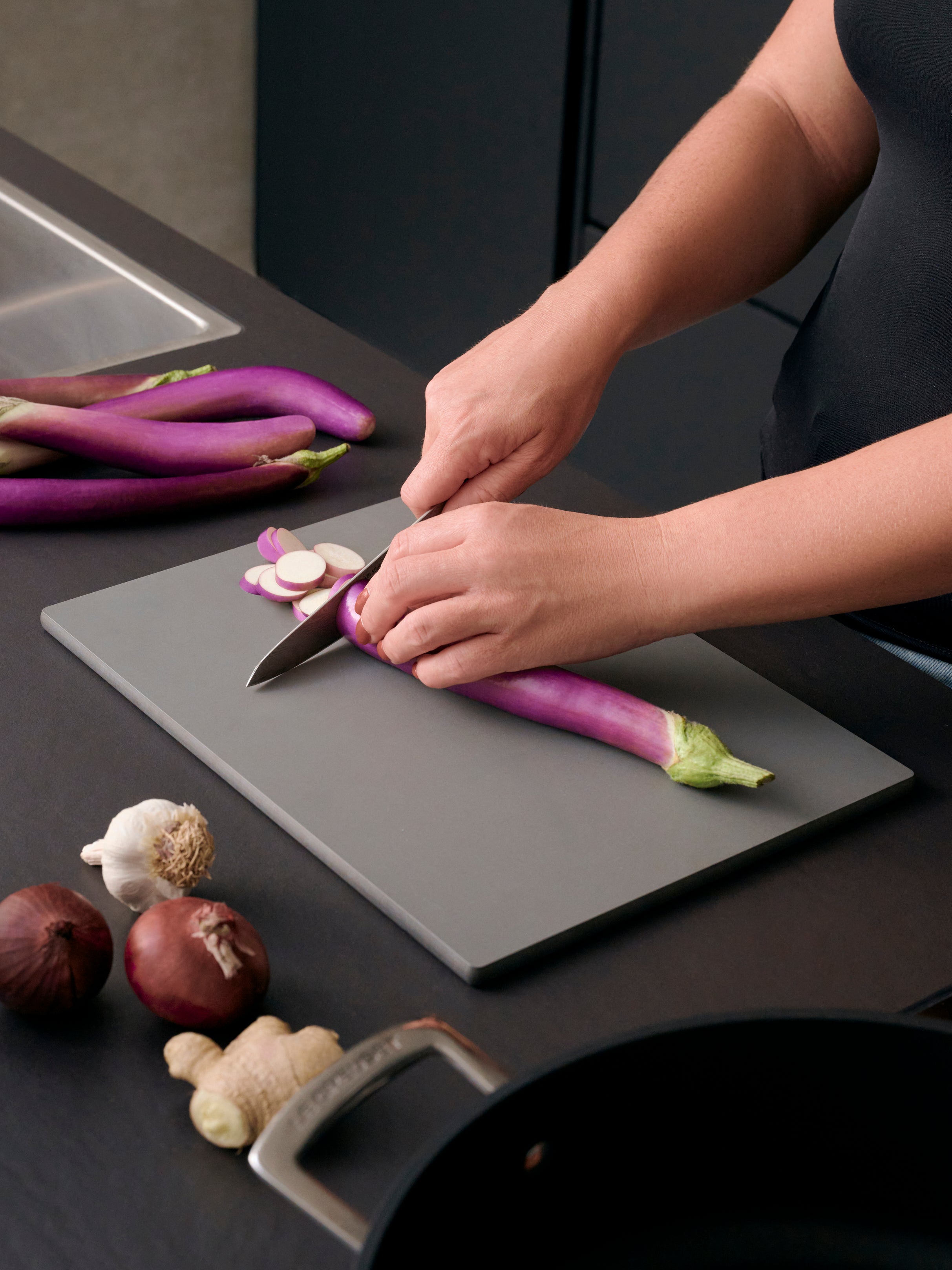 Cutting Board Set, small & large, grey + Board Butter