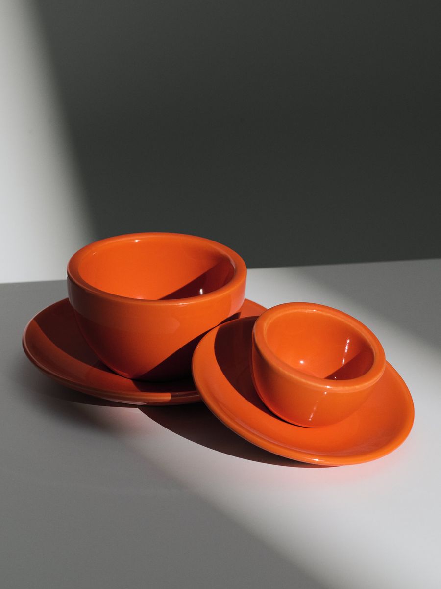 Coffee Bundle, Cappuccino + Espresso, orange, 2x set of 2