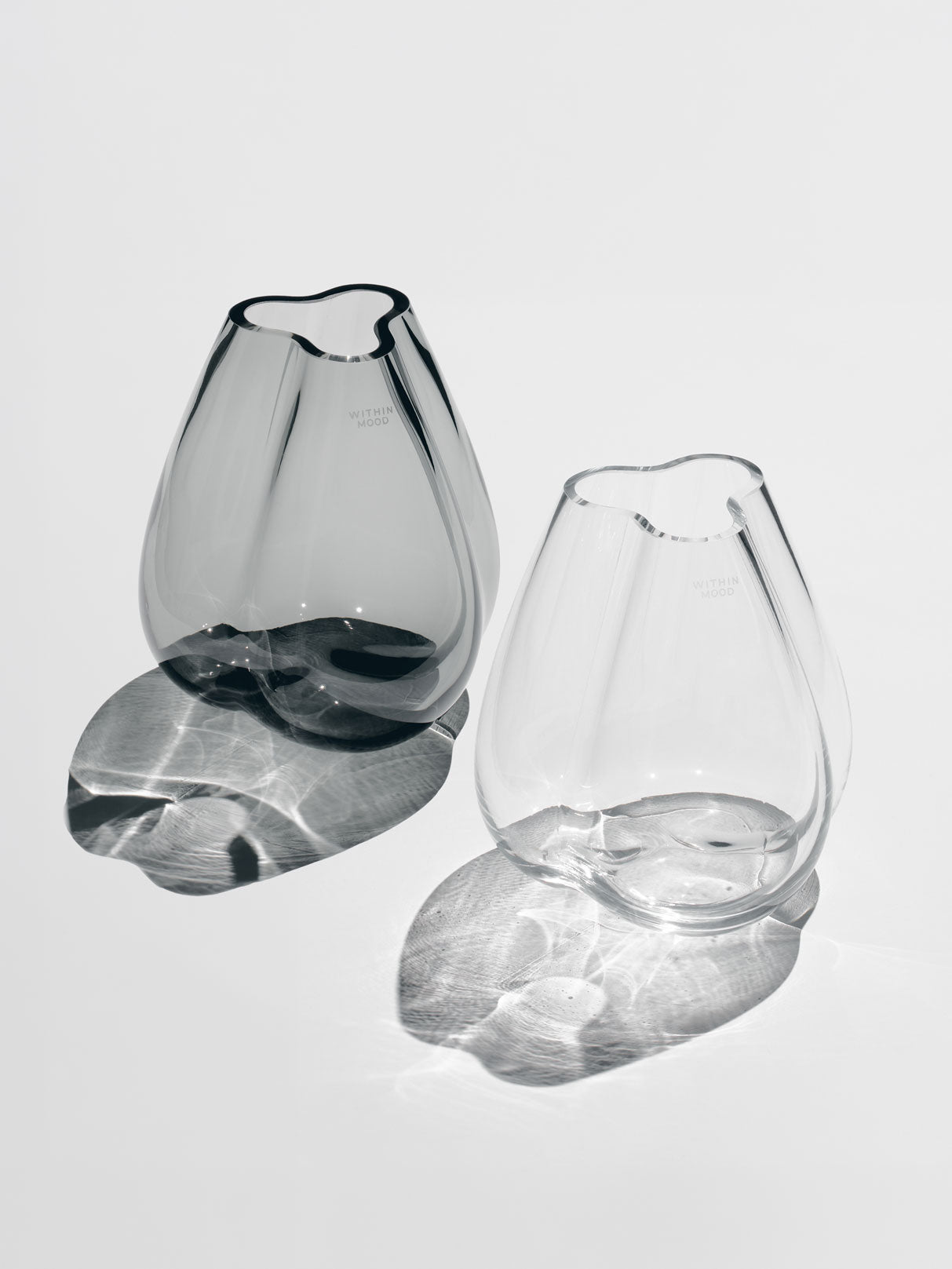 Mini Tulip Vase Bundle, clear + grey