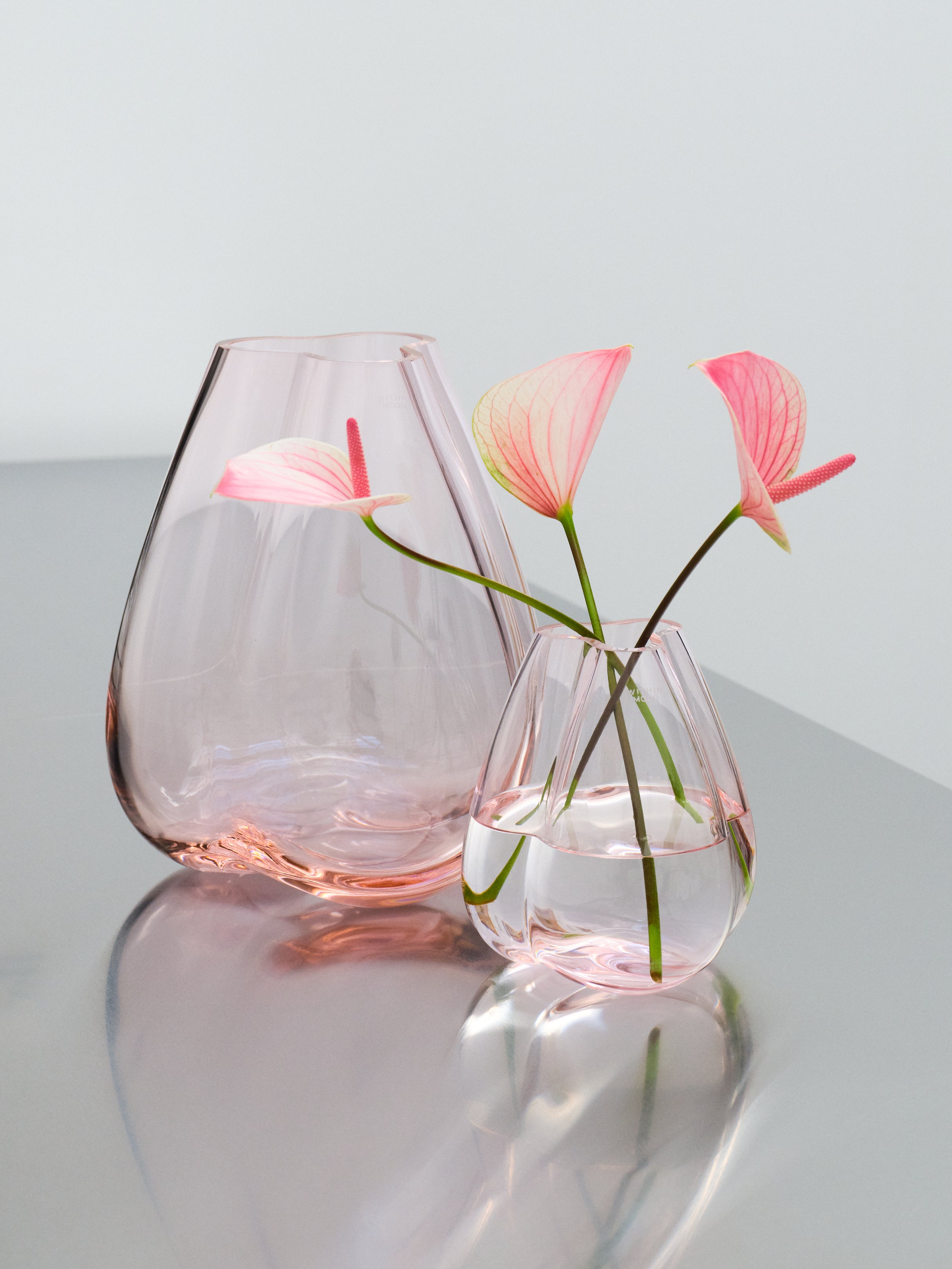 Tulip Vase Bundle, large + mini, pink