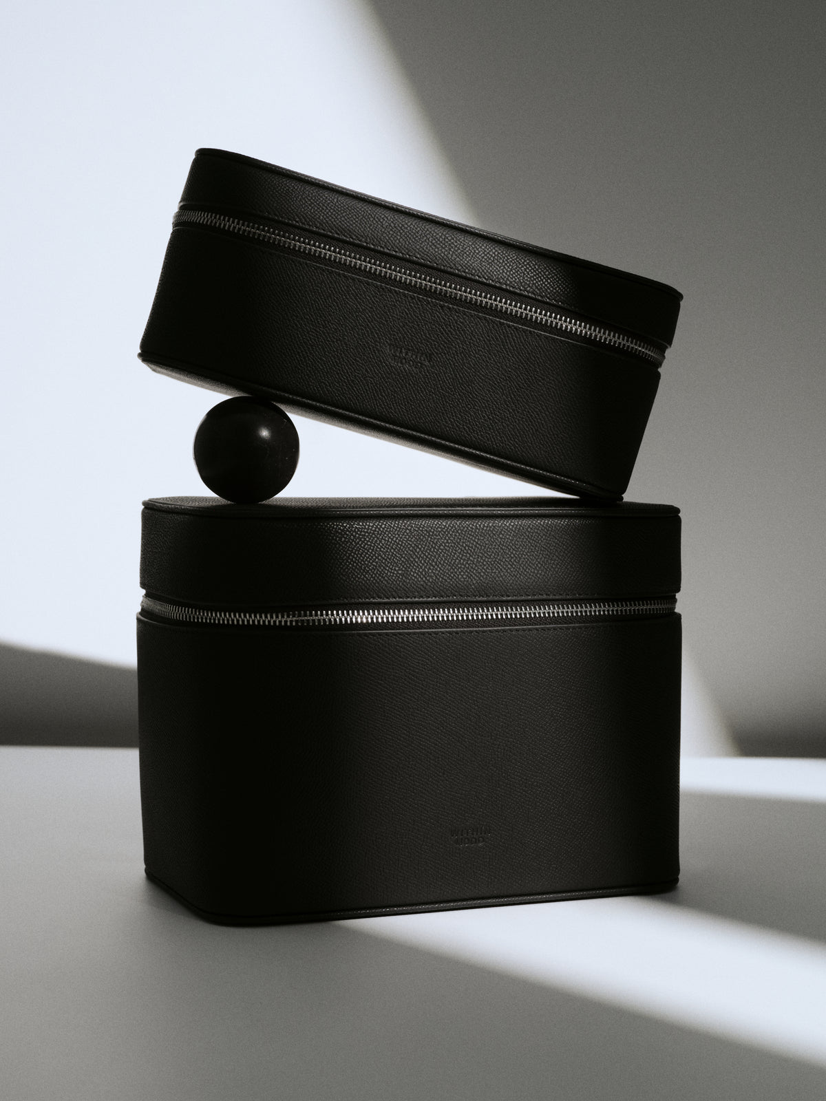 Vanity Case Set, black, small + large
